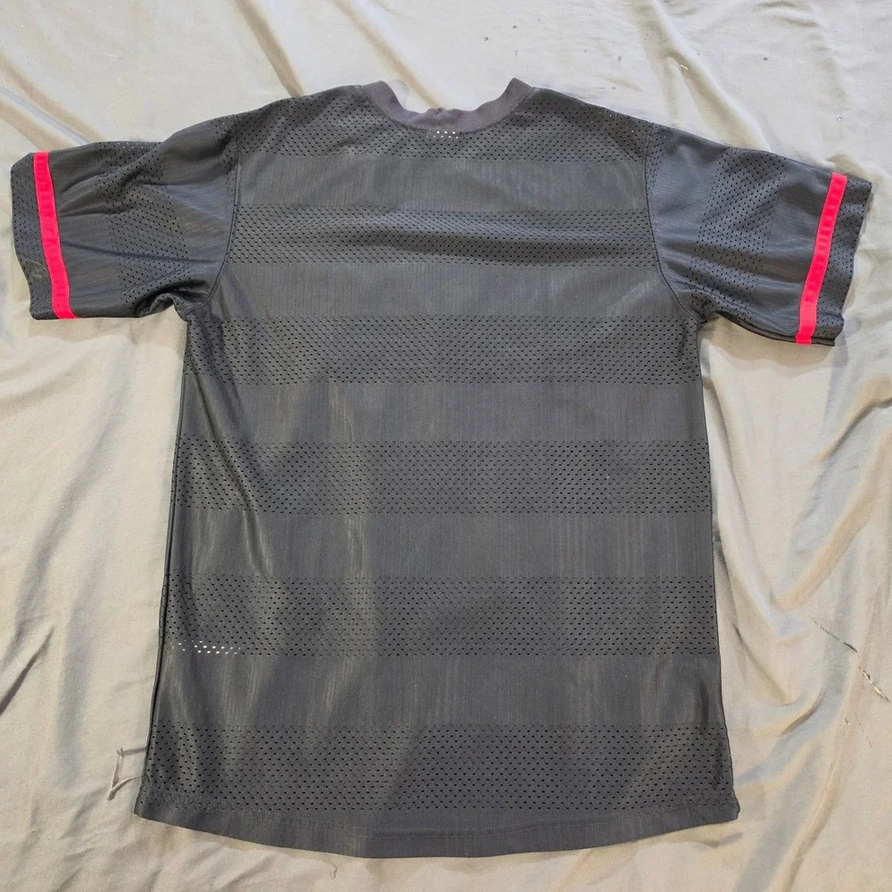 Nike Mesh Jersey Shirt Black Red Graphic 21 Short Sleeve Youth Boys XL 18-20 Vtg